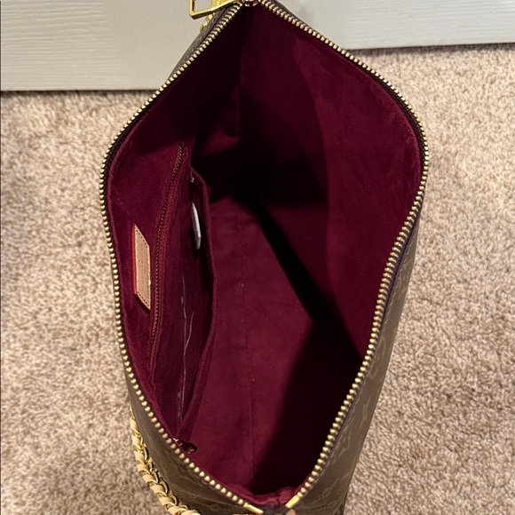 Imitation LV Dark Brown Monogram Shoulder Bag with Gold Chain - Picture 4 of 6